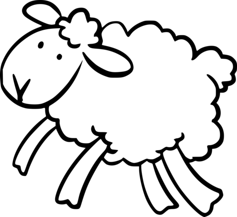 Jumping Lamb Coloring Page